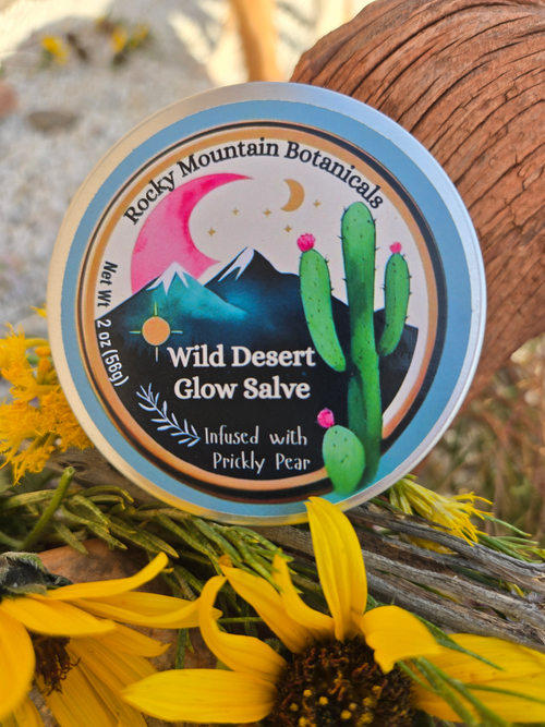 OG Wild Desert Glow Salve 2oz tin with prickly pear and vitamin E skincare for ultimate healing