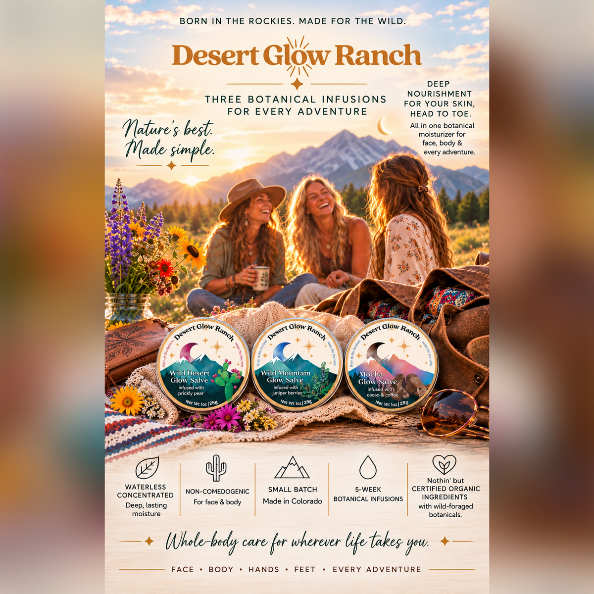 Try All Three Salve Sampler – 1 oz Trio | Botanical Skincare Gift Set